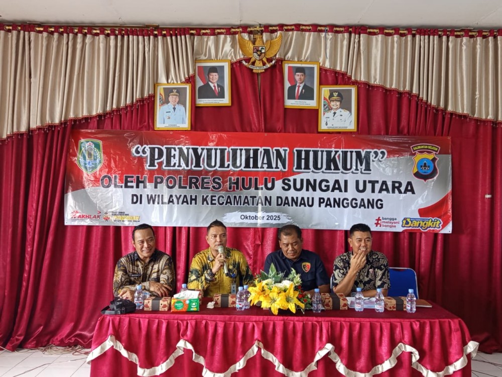 POLRES HULU SUNGAI UTARA GELAR PENYULUHAN HUKUM DI KECAMATAN DANAU PANGGANG 