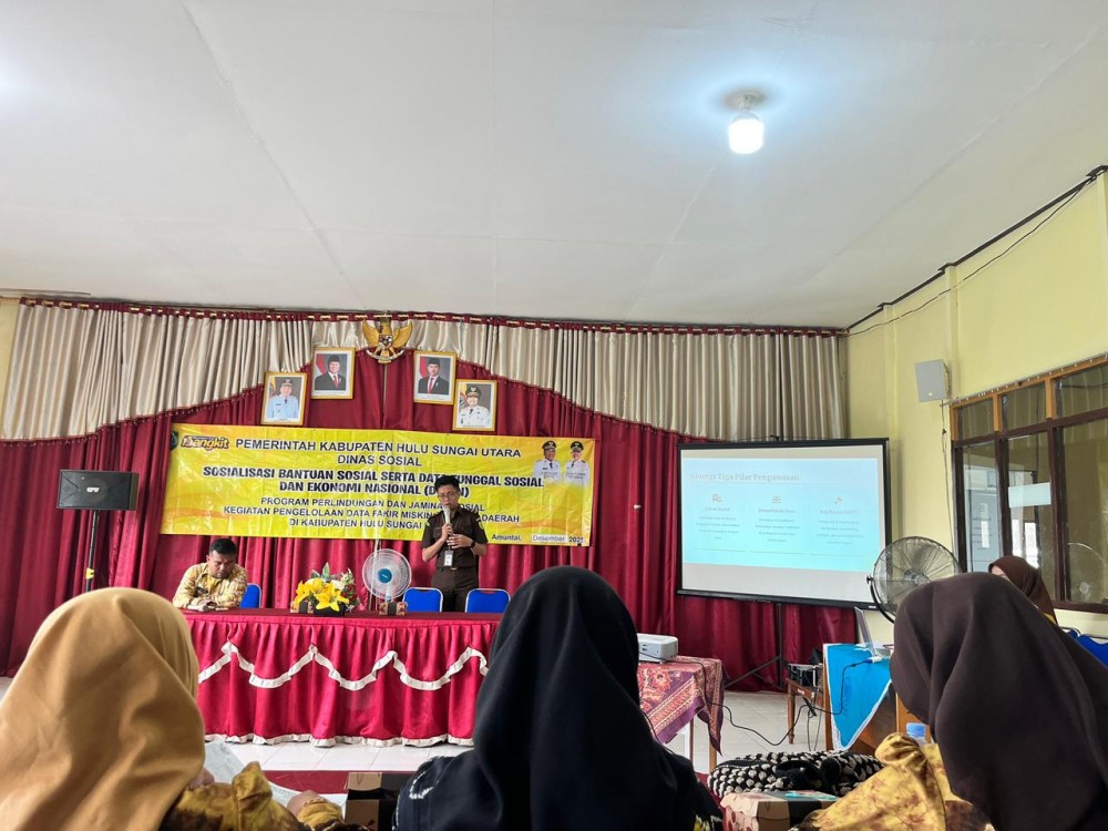 SOSIALISASI BANTUAN SOSIAL DAN DATA TUNGGAL SOSIAL EKONOMI NASIONAL DI KECAMATAN DANAU PANGGANG